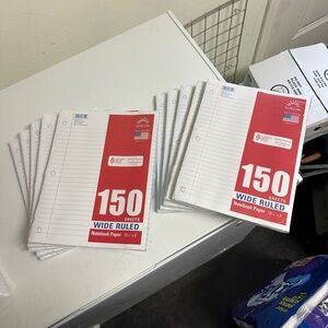 10 each Wide Ruled Notebook Paper 150 Sheets